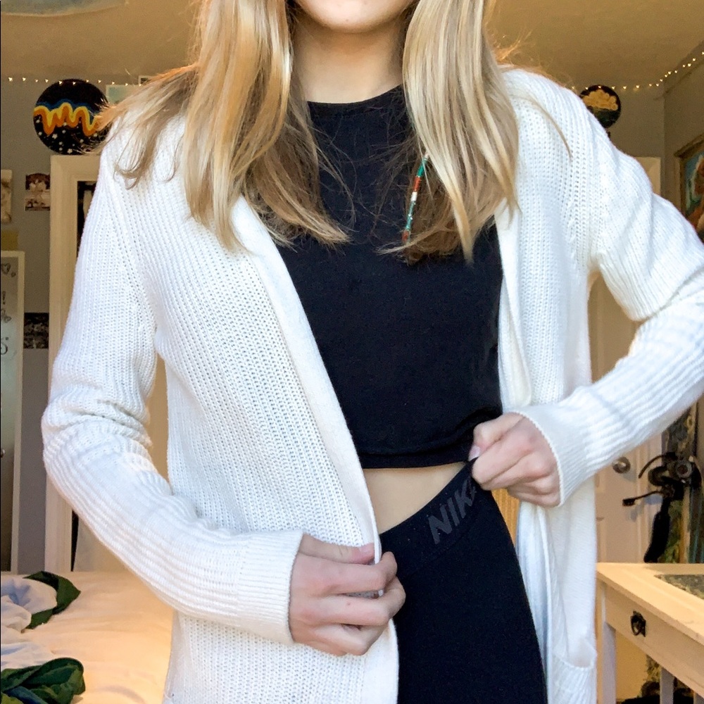 White cardigan sweaters